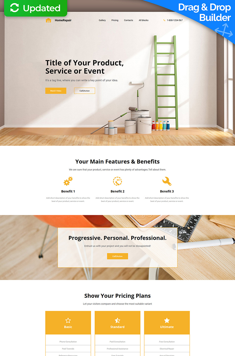 Home Repairs Landing Page Template