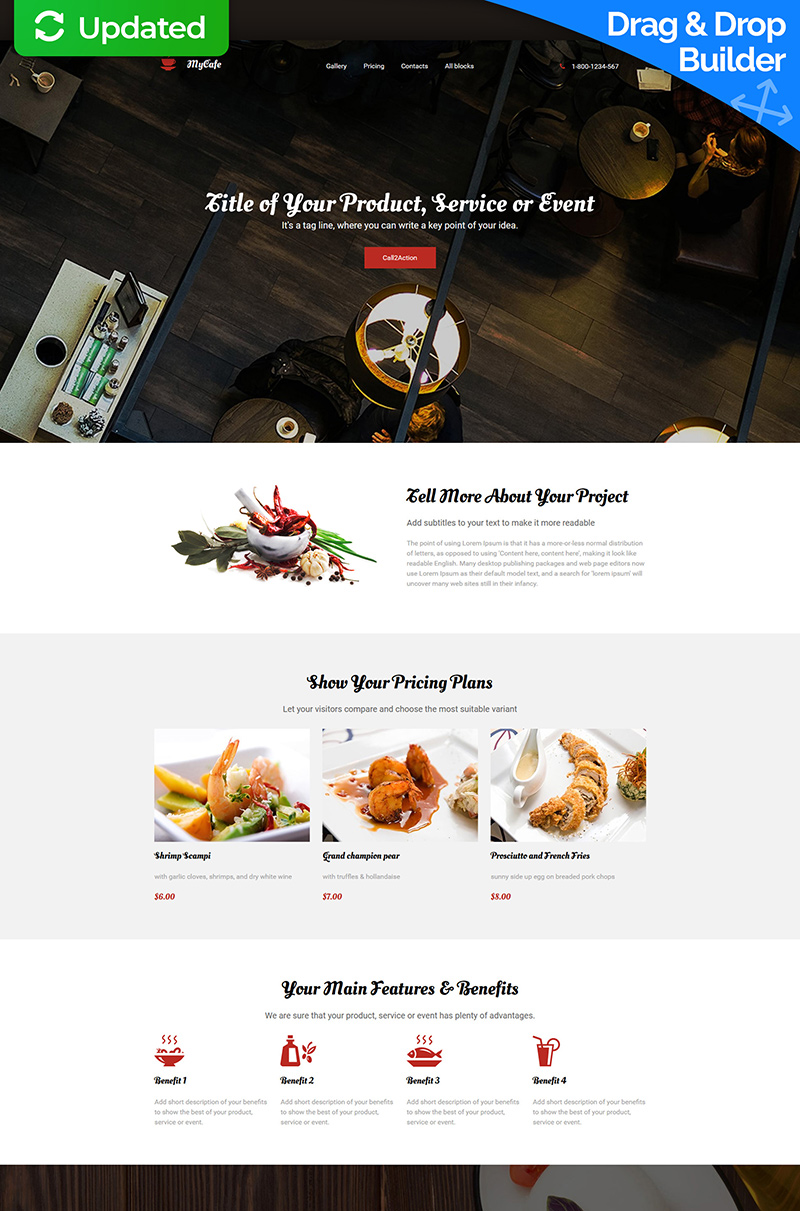 Cafe Landing Page Template
