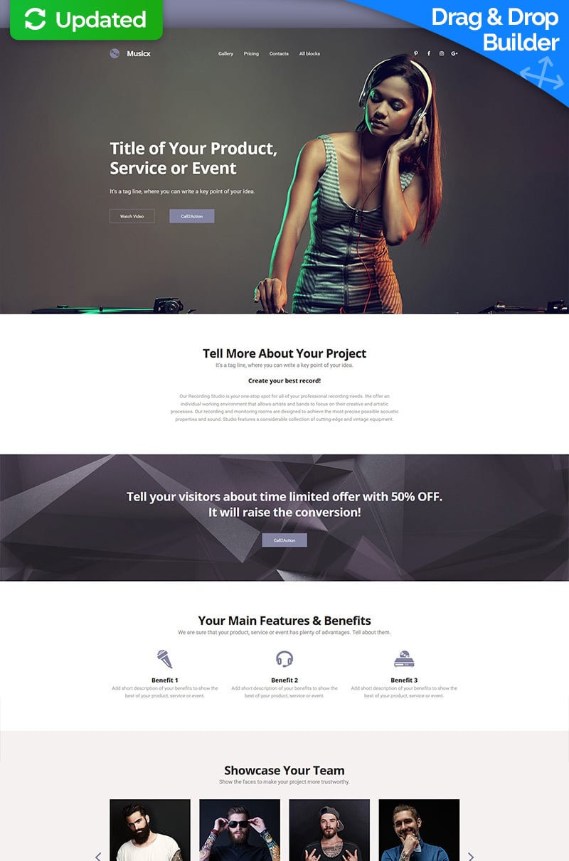 DJ Responsive Landing Page Template