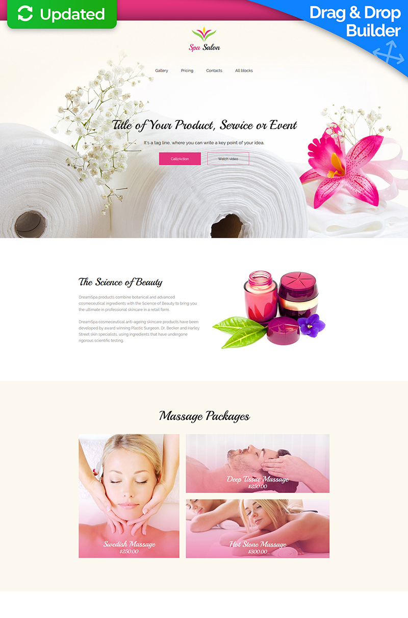 Massage Salon Landing Page Template