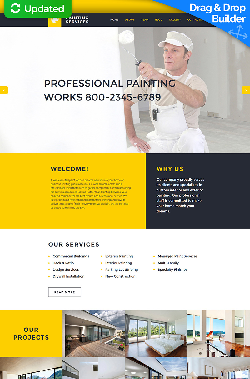 Painting Services Moto CMS 3 Template
