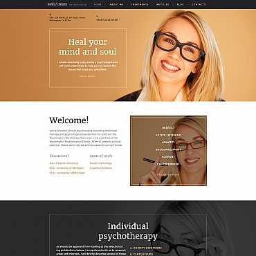 Psychologist Therapy Moto CMS 3 Templates 59433