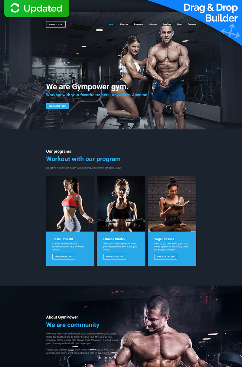 GymPower - Fitness & Bodybuilding Premium Moto CMS 3 Template