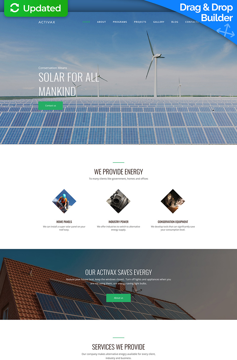Activax - Solar Web Design Moto CMS 3 Template