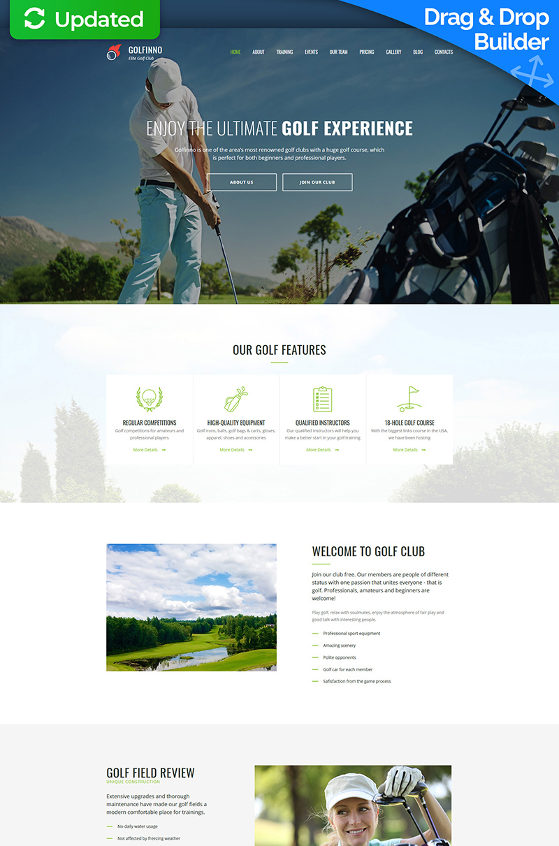 Golfinno - Golf Club Moto CMS 3 Template