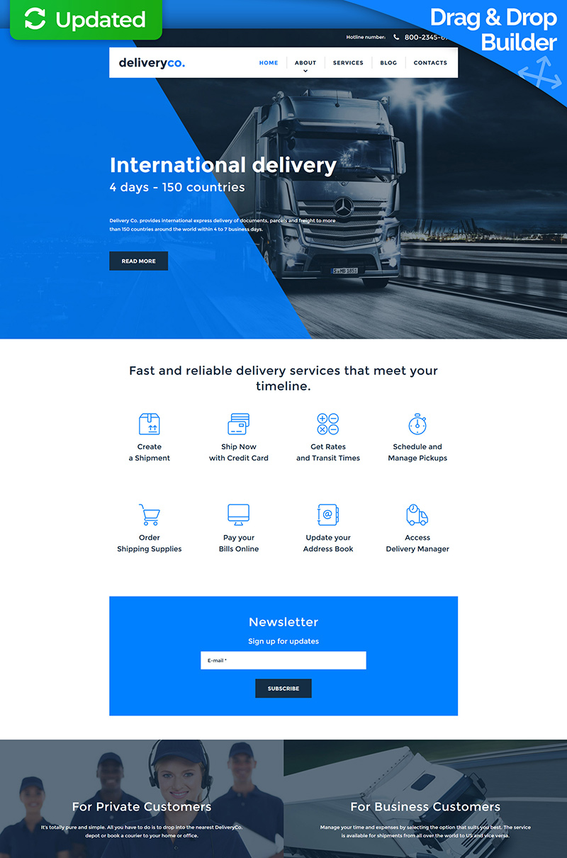 Delivery Services Responsive Moto CMS 3 Template