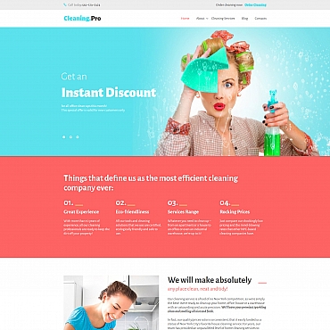 Cleaning Agency Moto CMS 3 Templates 59507