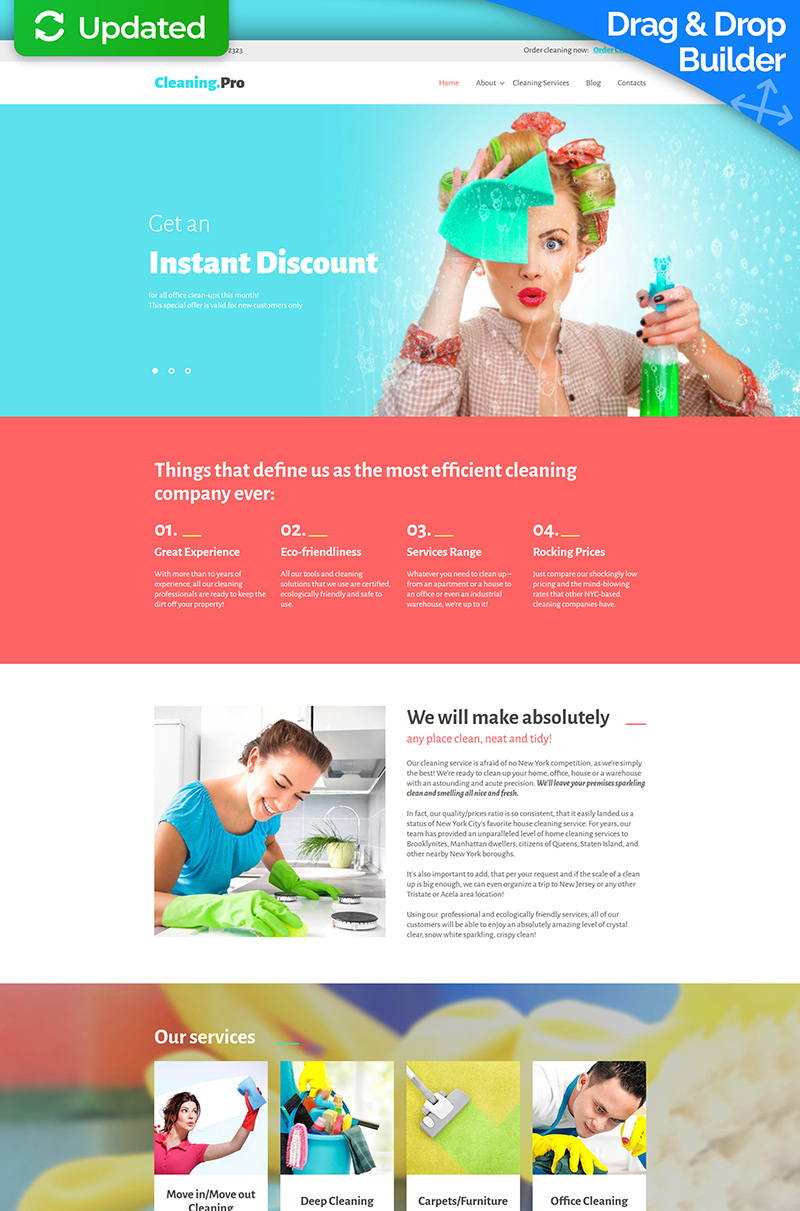 Cleaning & Maid Service Moto CMS 3 Template