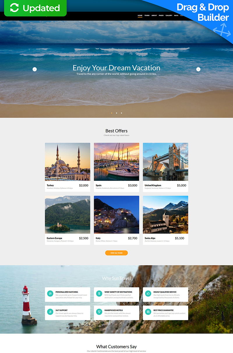 Travel and Tourism Moto CMS 3 Template