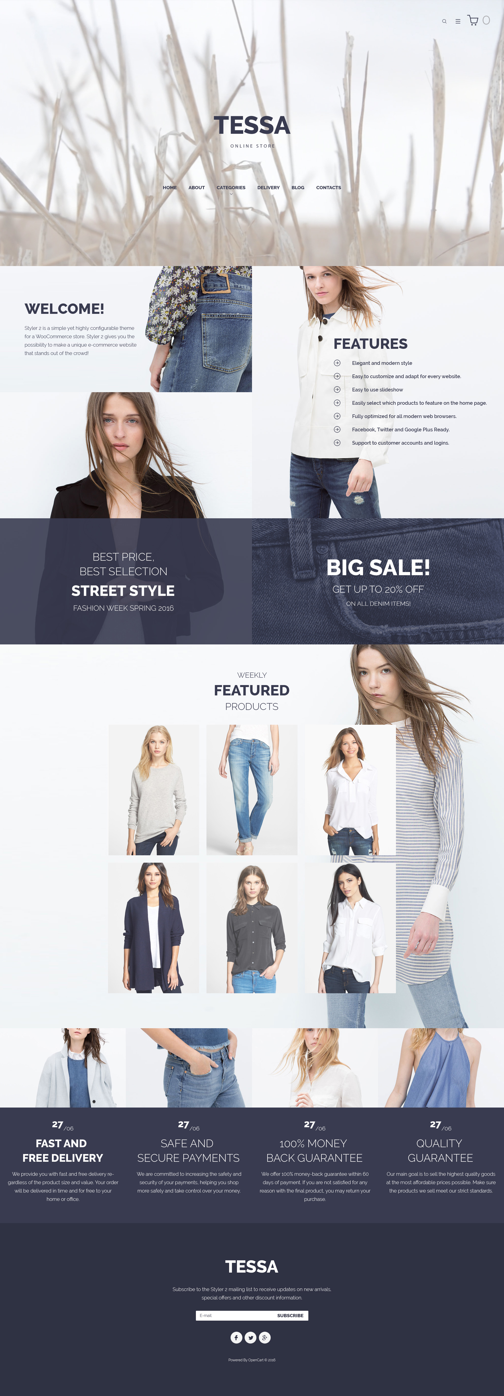 Tessa - Fashion & Clothing Store OpenCart Template
