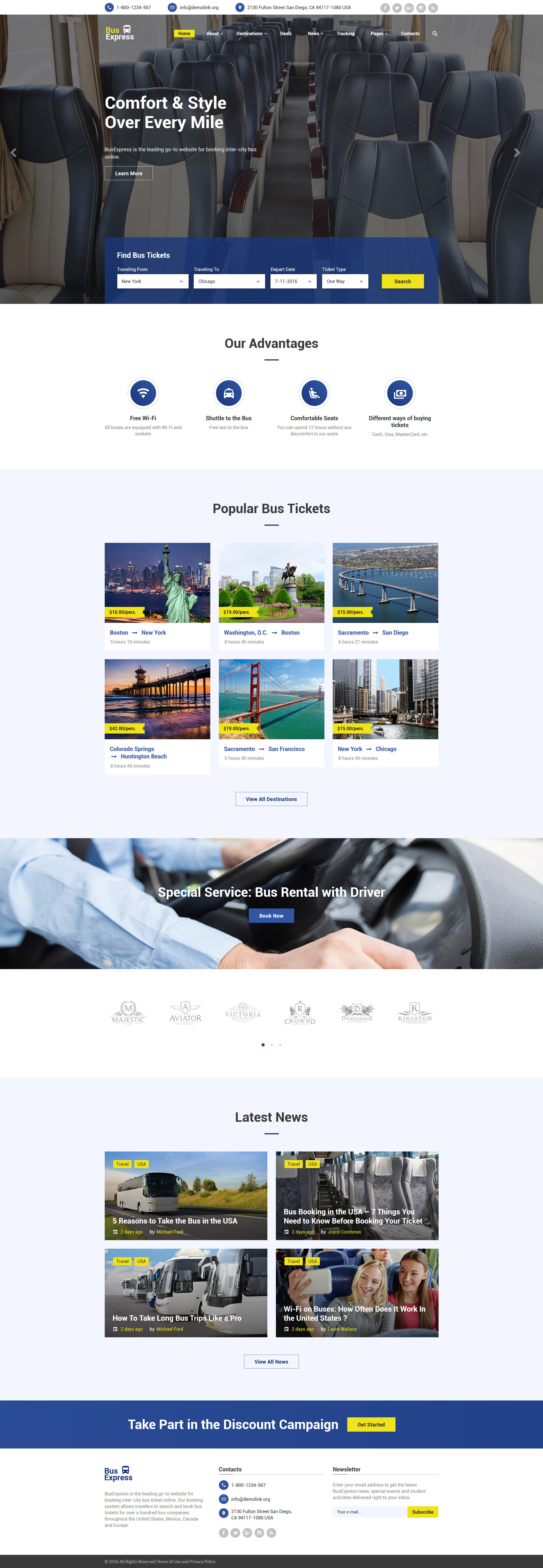 Transportation Responsive Website Template