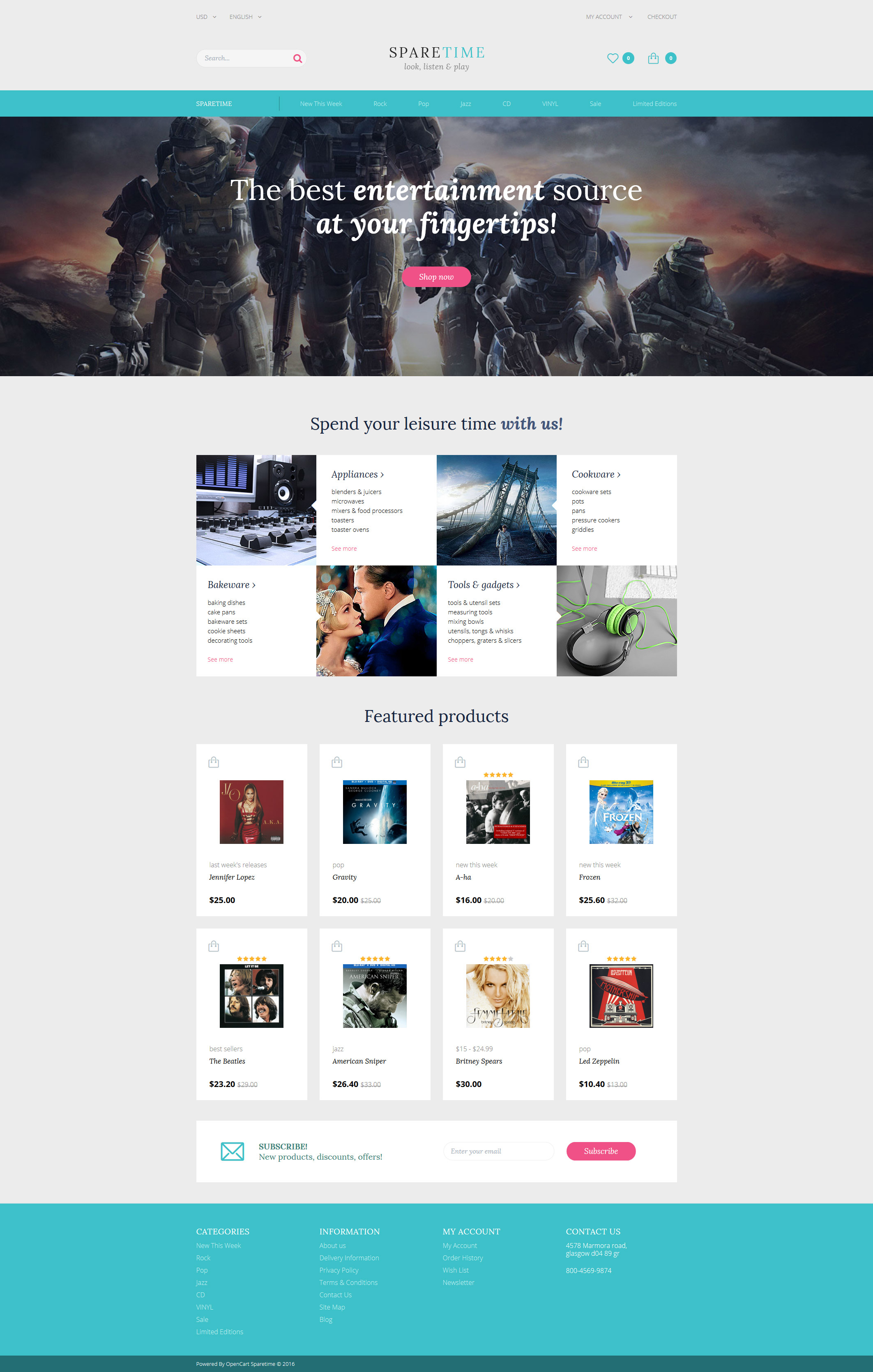 Spare Time OpenCart Template