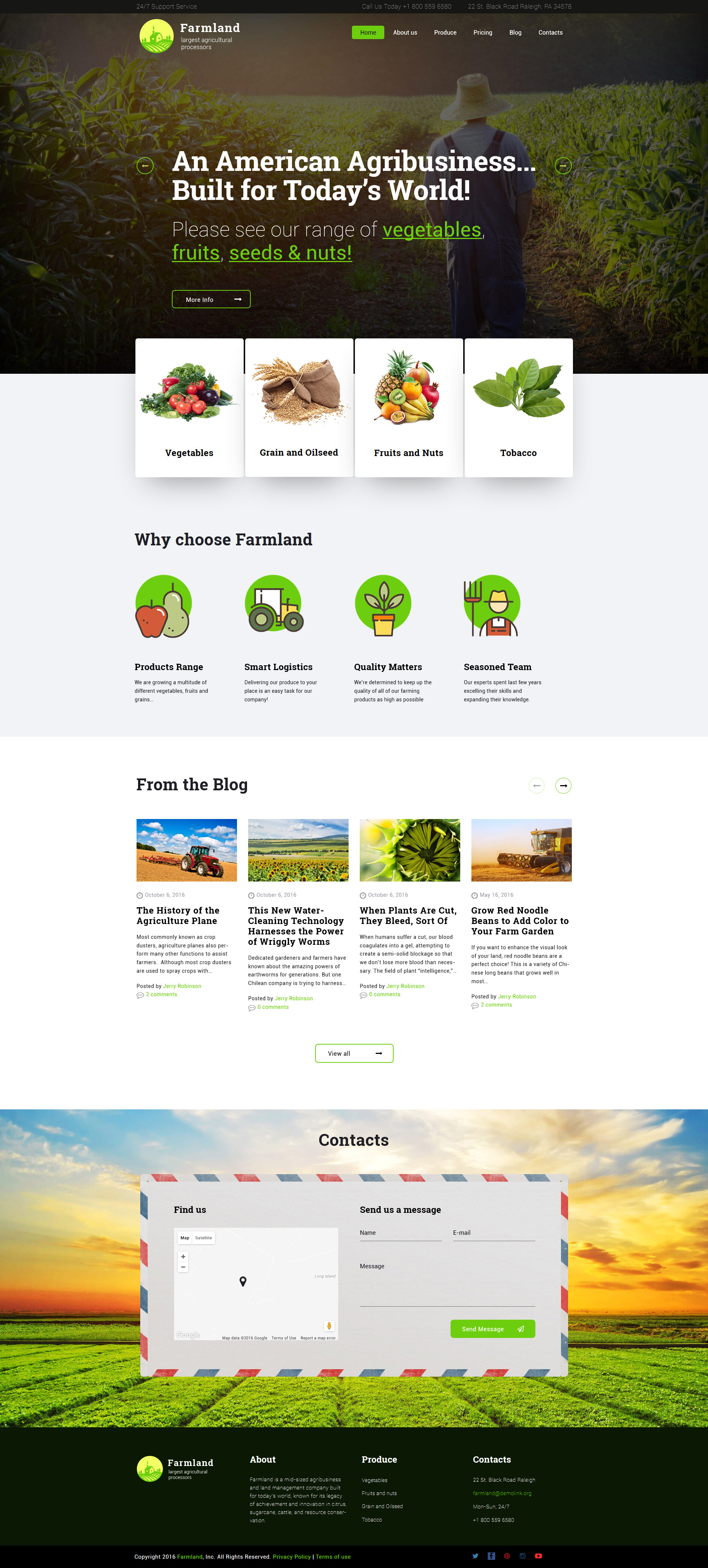 Farmland - Agriculture & Farming WordPress Theme