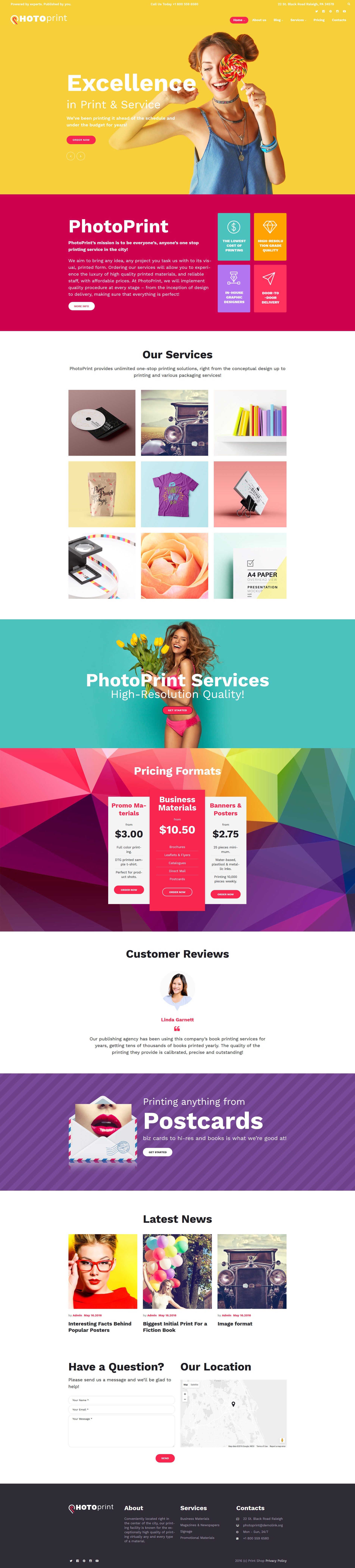 PhotoPrint - Print Shop Responsive WordPress Theme