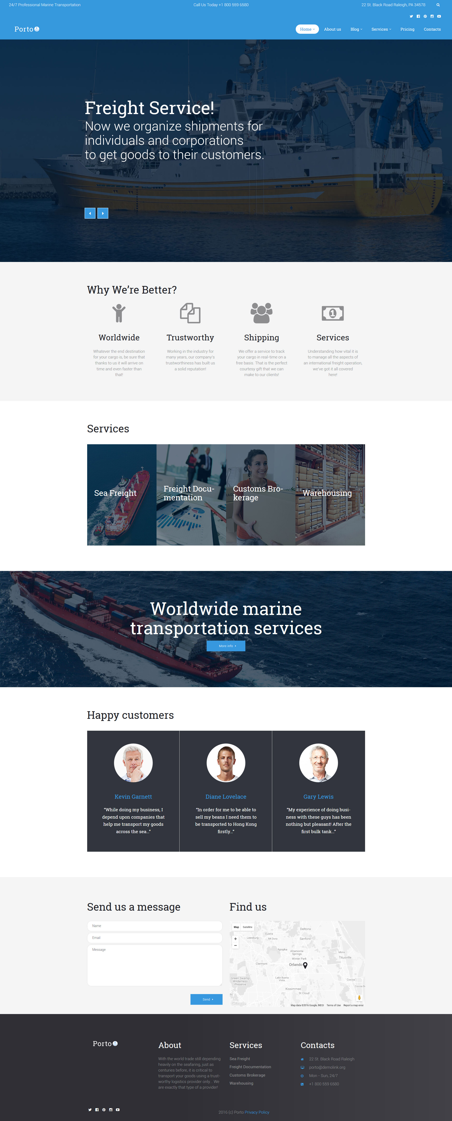 Porto - Seafaring, Transportation and Logistics WordPress Theme