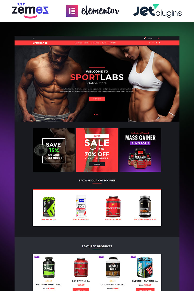 SportLabs - Sport Nutrition WooCommerce Theme