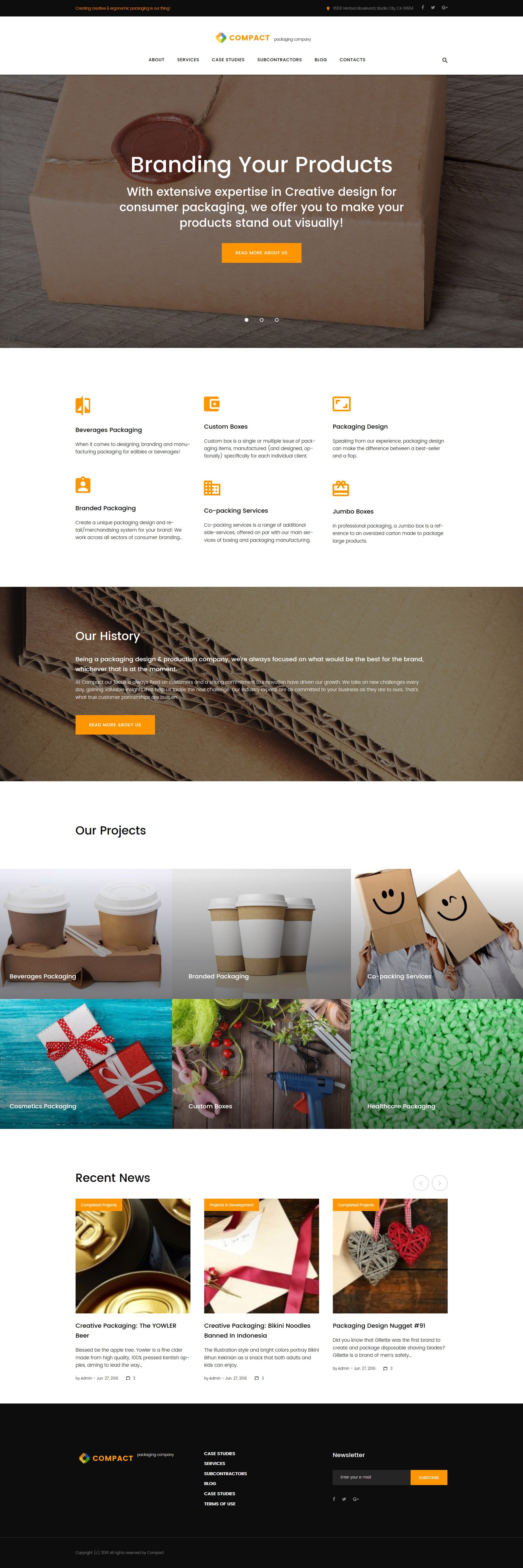 Compact - Packaging Company WordPress Theme