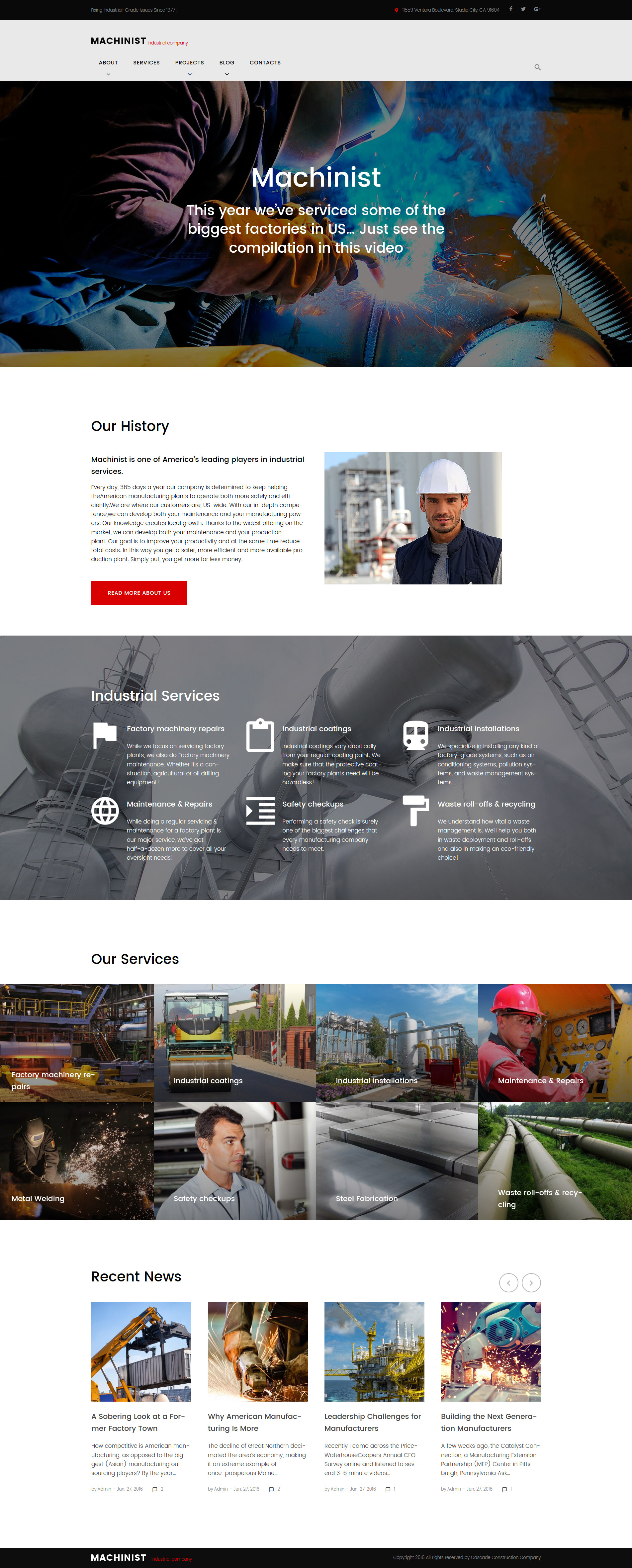 Machinist - Professional Industrial WordPress Theme