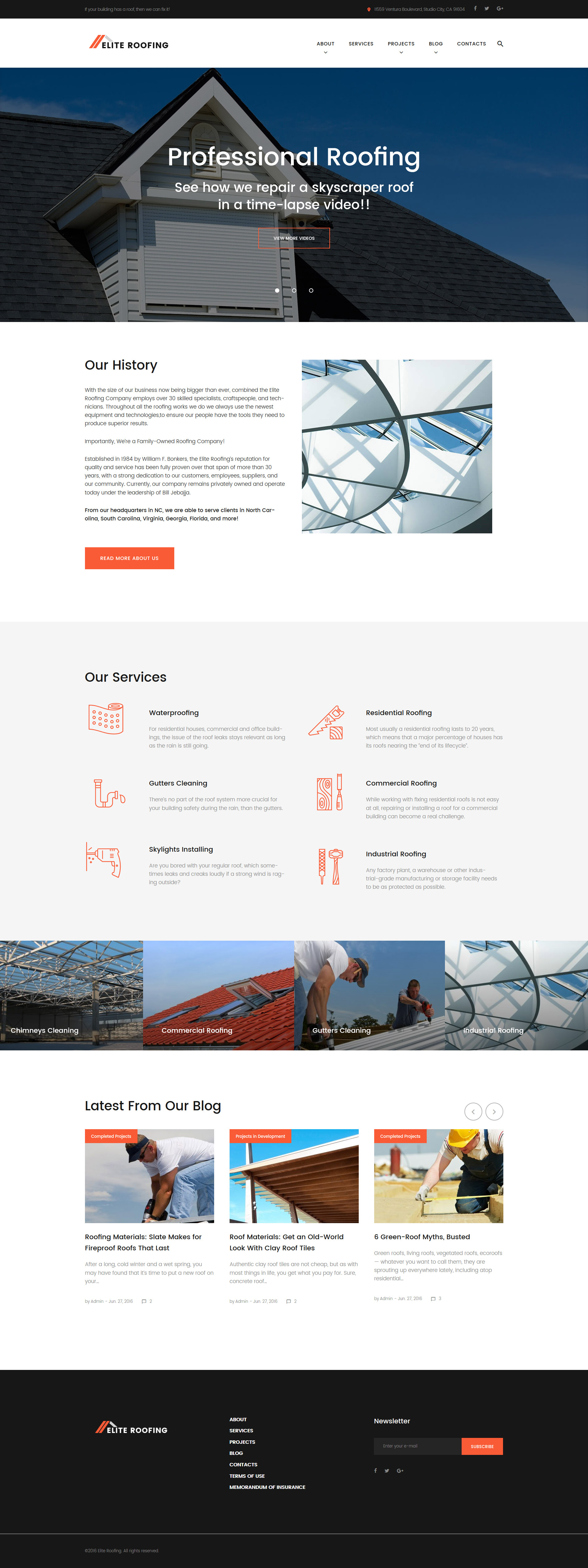 Elite Roofing Company WordPress Theme