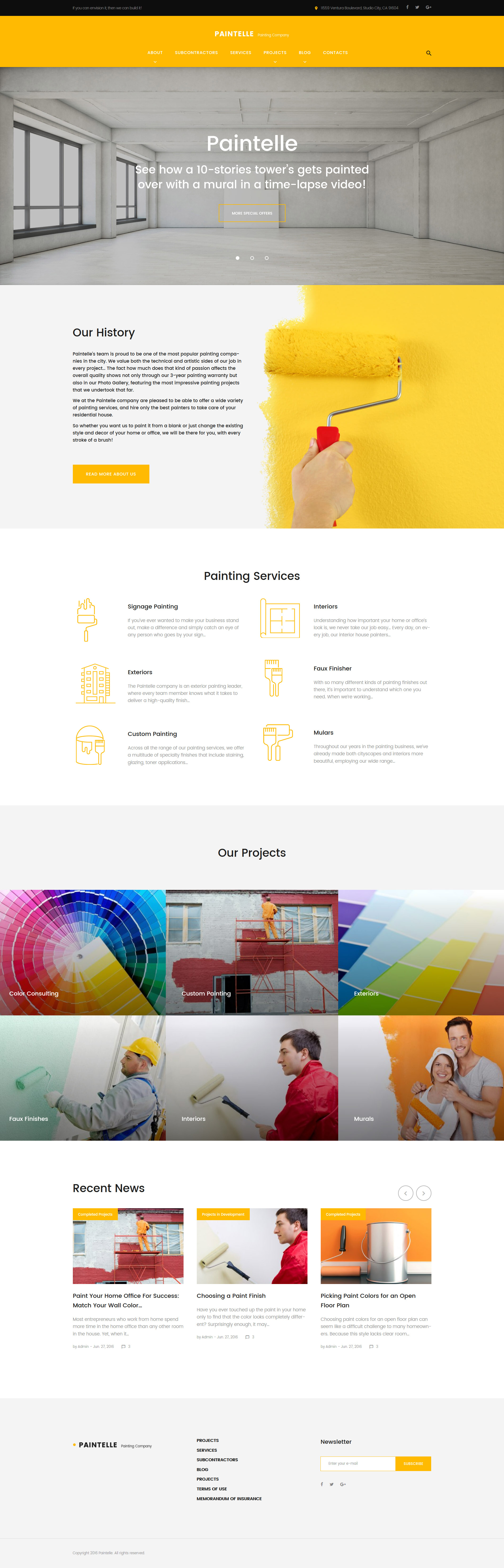 Paintelle - Painting Company WordPress Theme