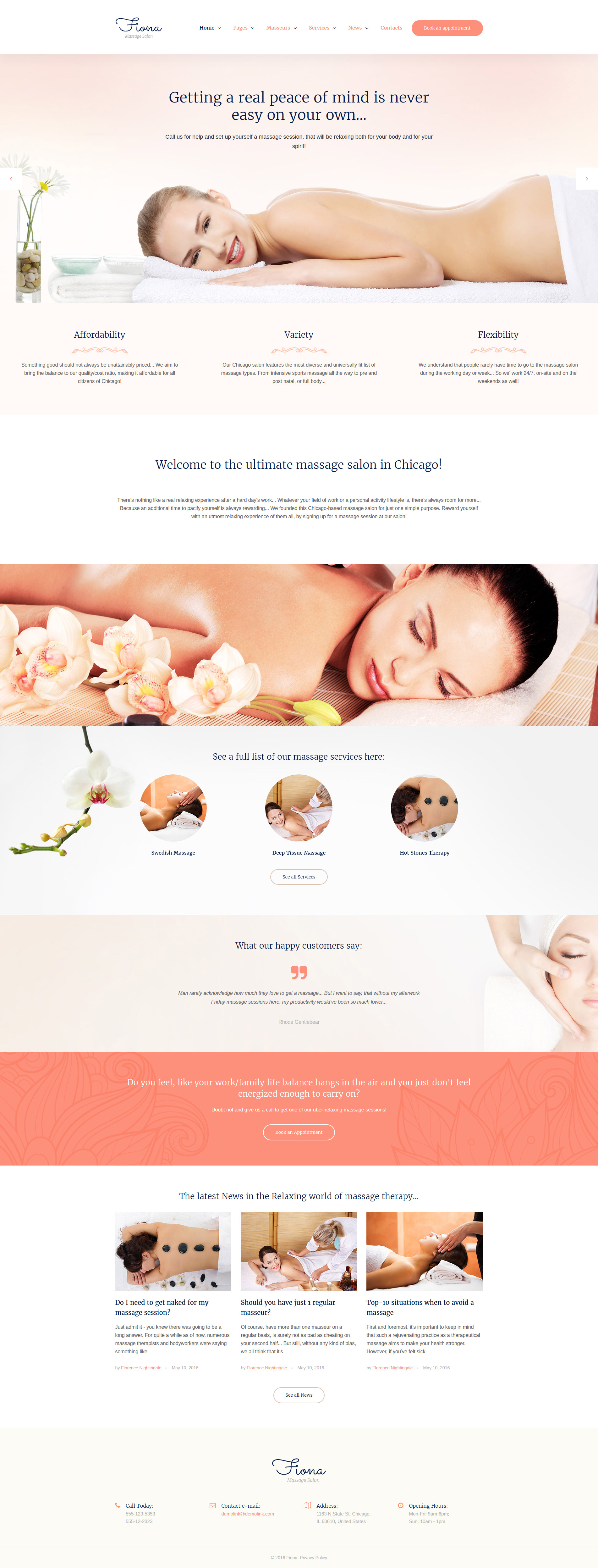 Massage Salon Responsive Website Template