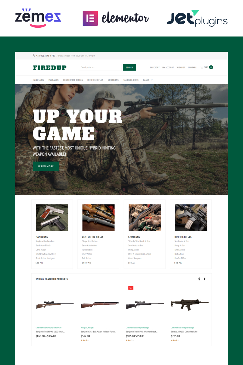 Fired Up - Gun Store WooCommerce Theme