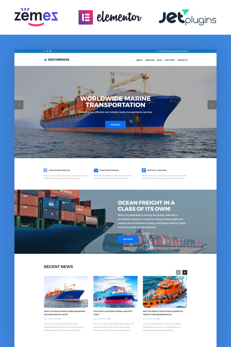 Encompass - Transportation Maritime WordPress Theme