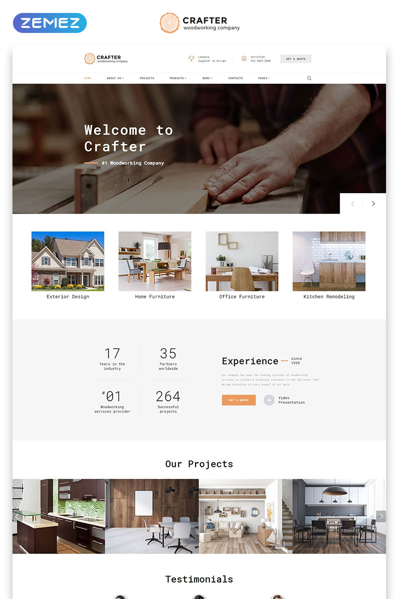 Crafter - Interior Multipage Classic HTML Bootstrap Website Template
