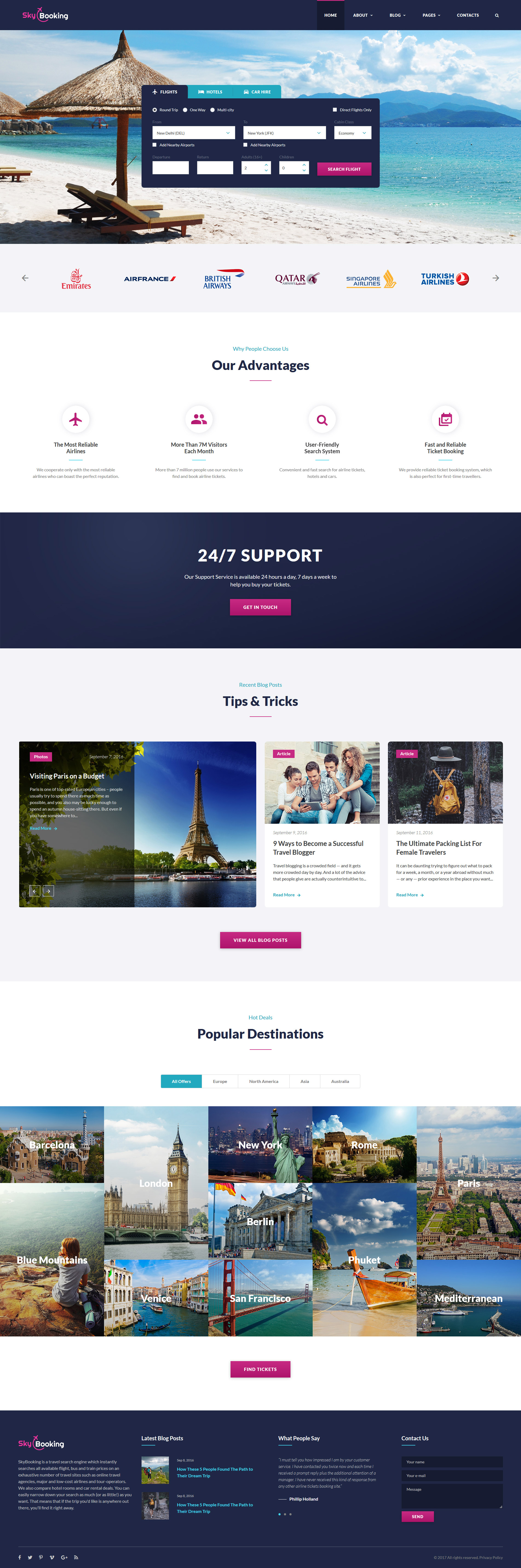 SkyBooking - Flight Booking HTML5 Website Template