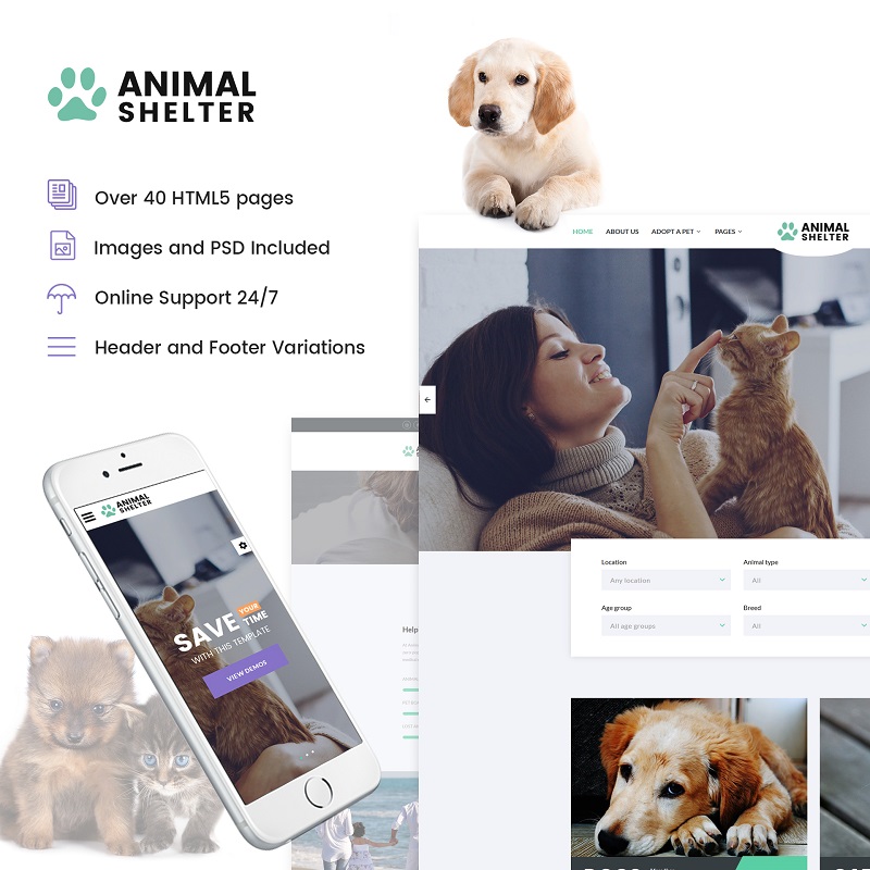 Animal Shelter - Animal Care Responsive Website Template