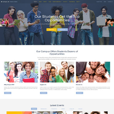 Student Library Responsive Website Templates 61281