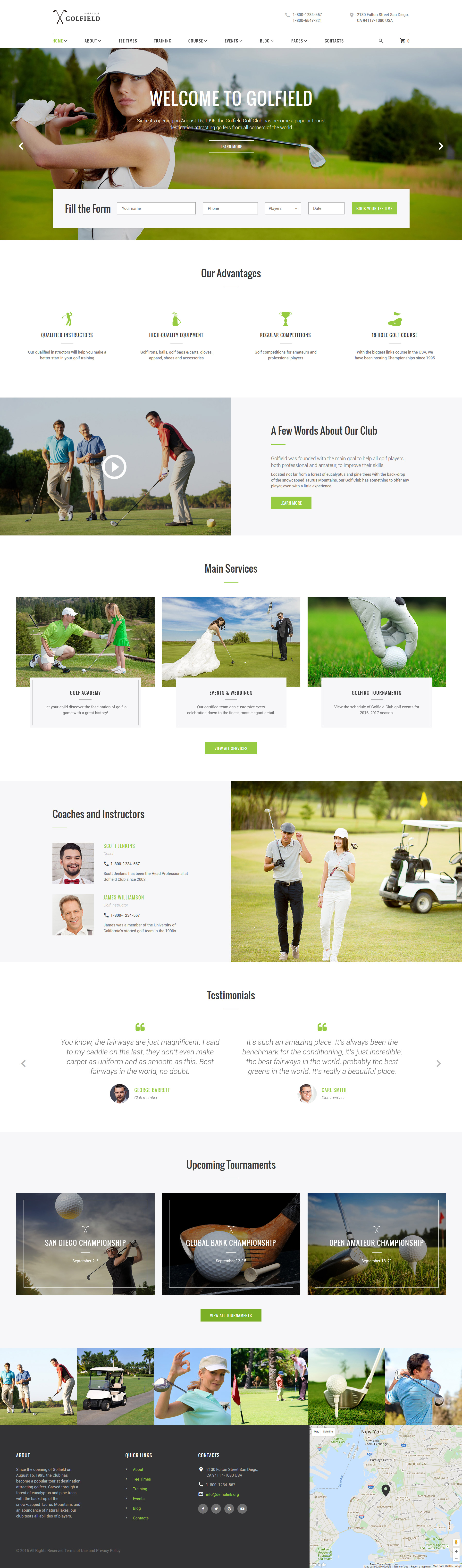Golf Club Responsive Website Template