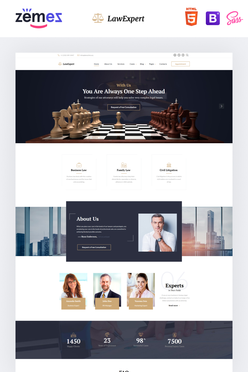 Law Expert - Law Firm Responsive Website Template