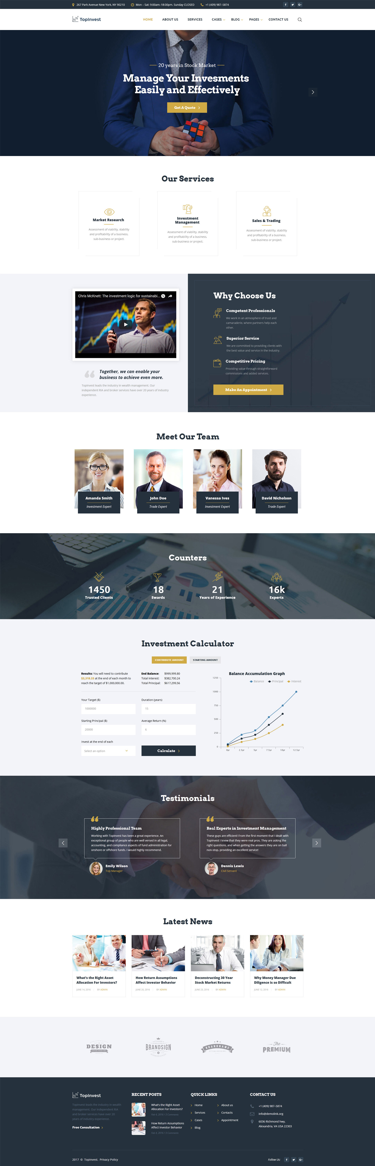 TopInvest - Investment Company Responsive Multipage Website Template