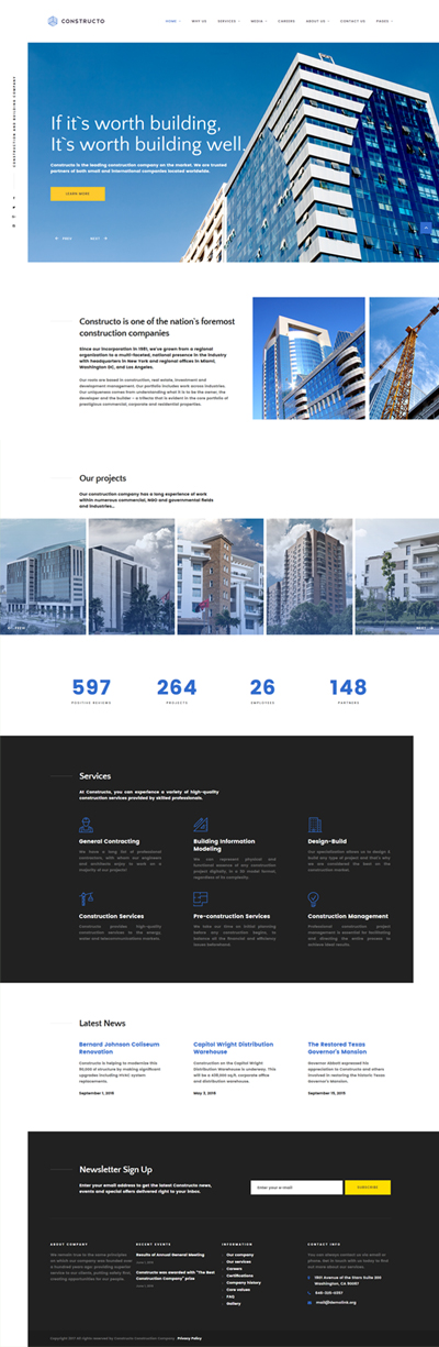 Constructo - Architecture & Construction Company Responsive Website Template