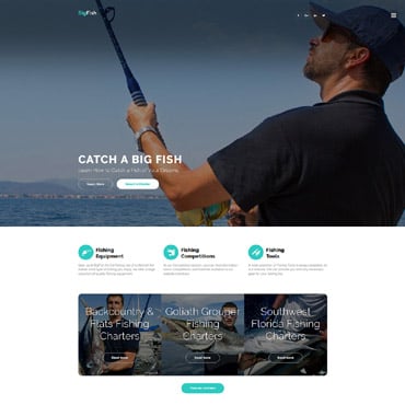 Sport Fishing Responsive Website Templates 61390