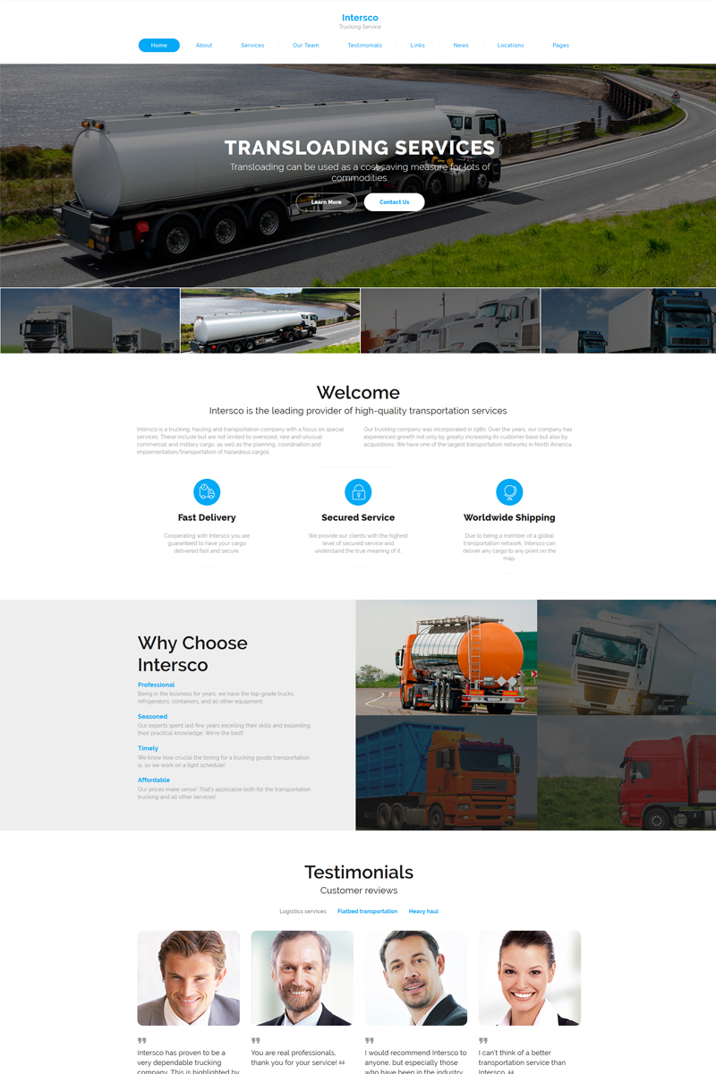 Intersco - Logistic & Transportation Website Template