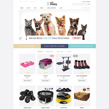 Pinky Pets OpenCart Templates 61404