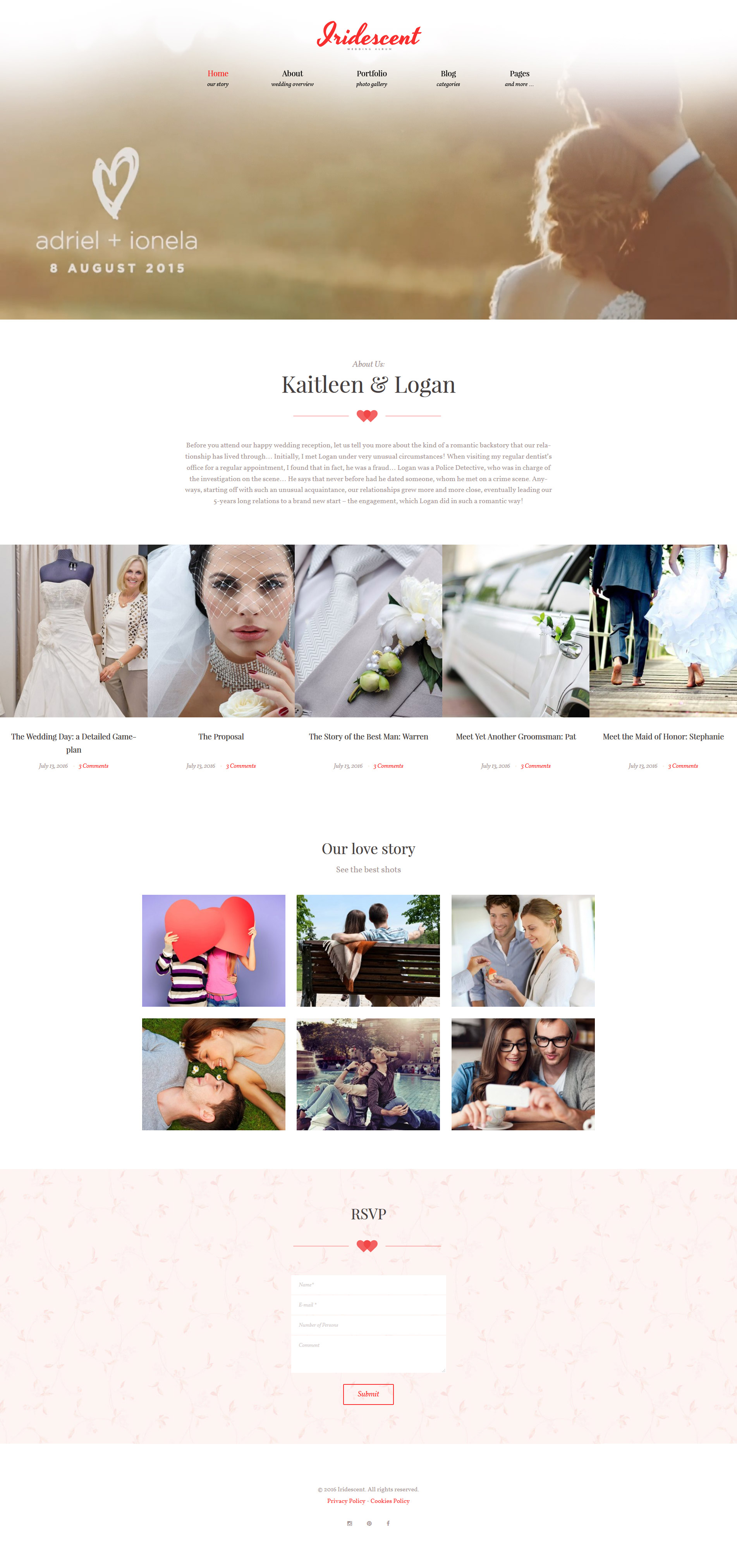 Iridescent - Marriage & Wedding WordPress Theme