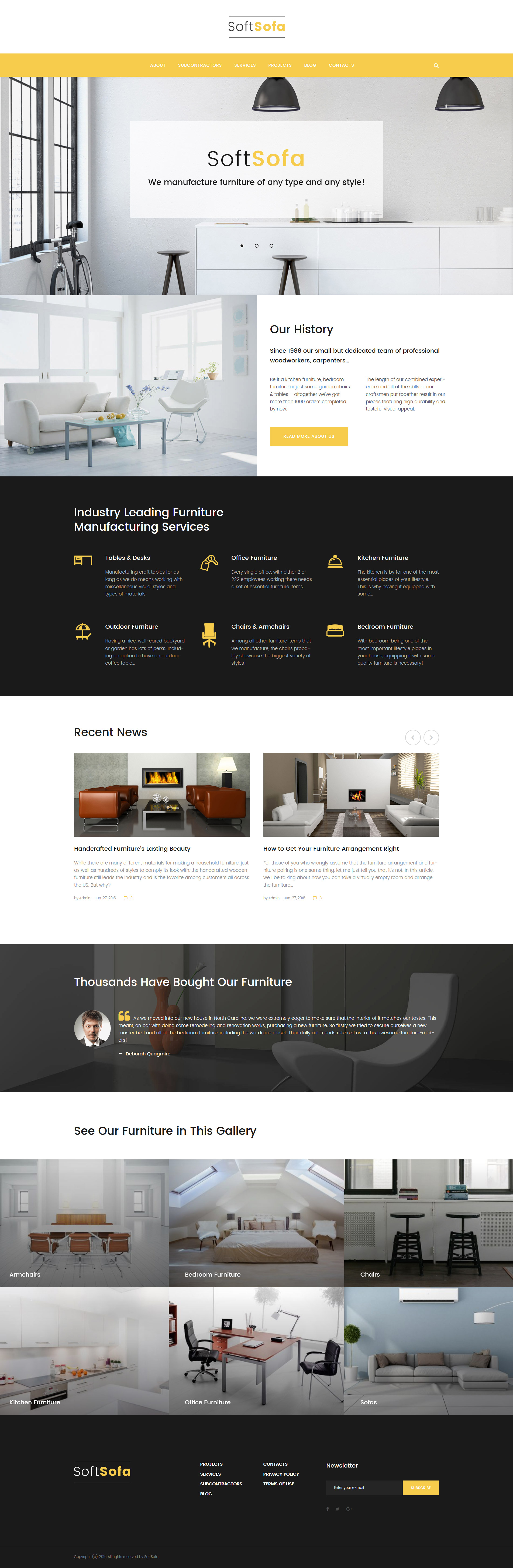 Soft Sofa - Furniture & Manufacturing Company WordPress Theme