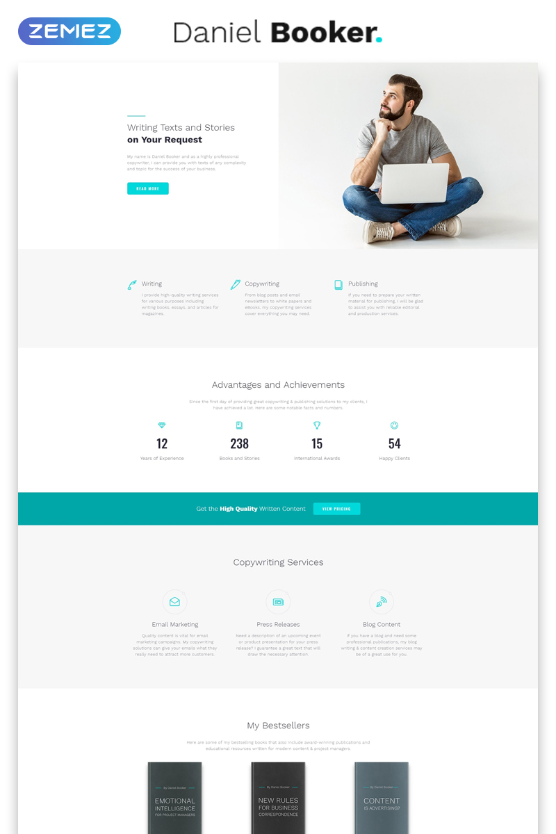 Daniel Booker - Elegant Personal Page Multipage HTML Website Template