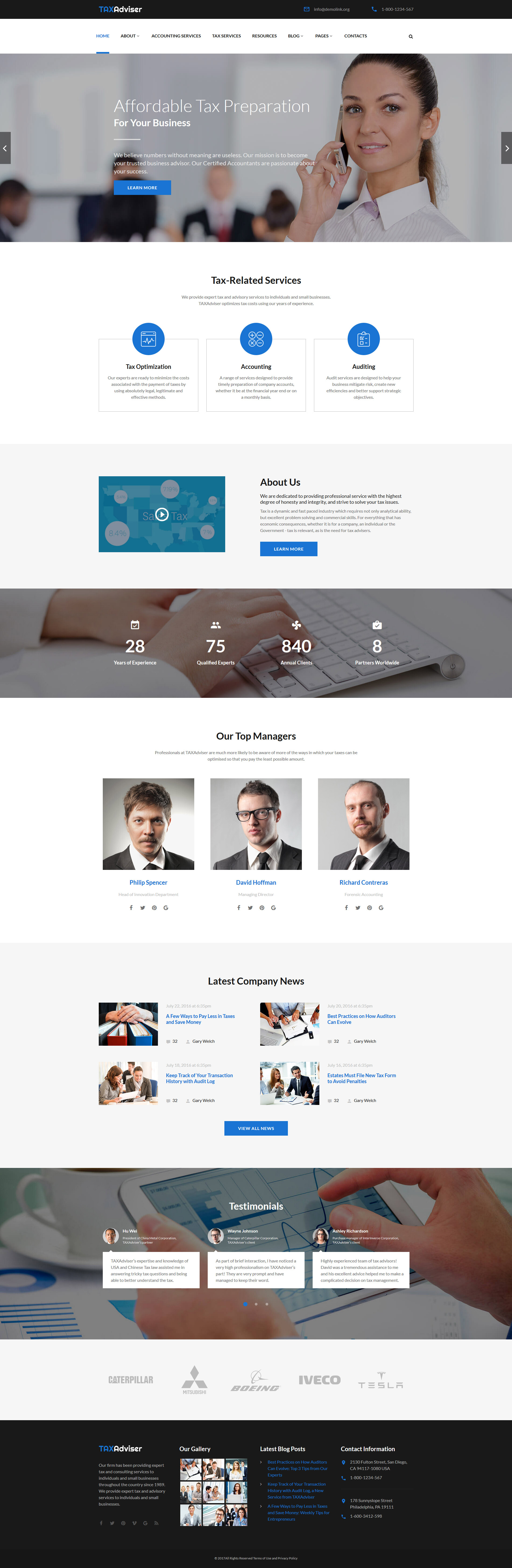 TaxAdviser - Accounting and Tax Services Company Responsive Multipage Website Template
