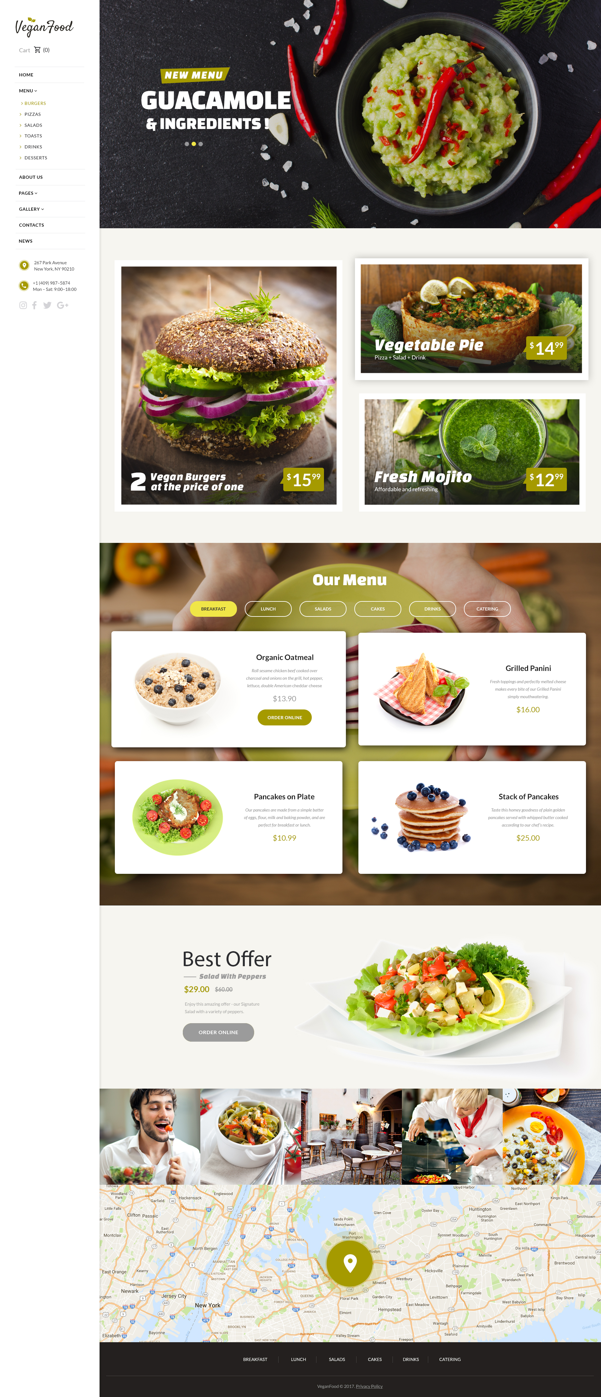 Vegan Food - Vegetarian Restaurant Responsive Website Template