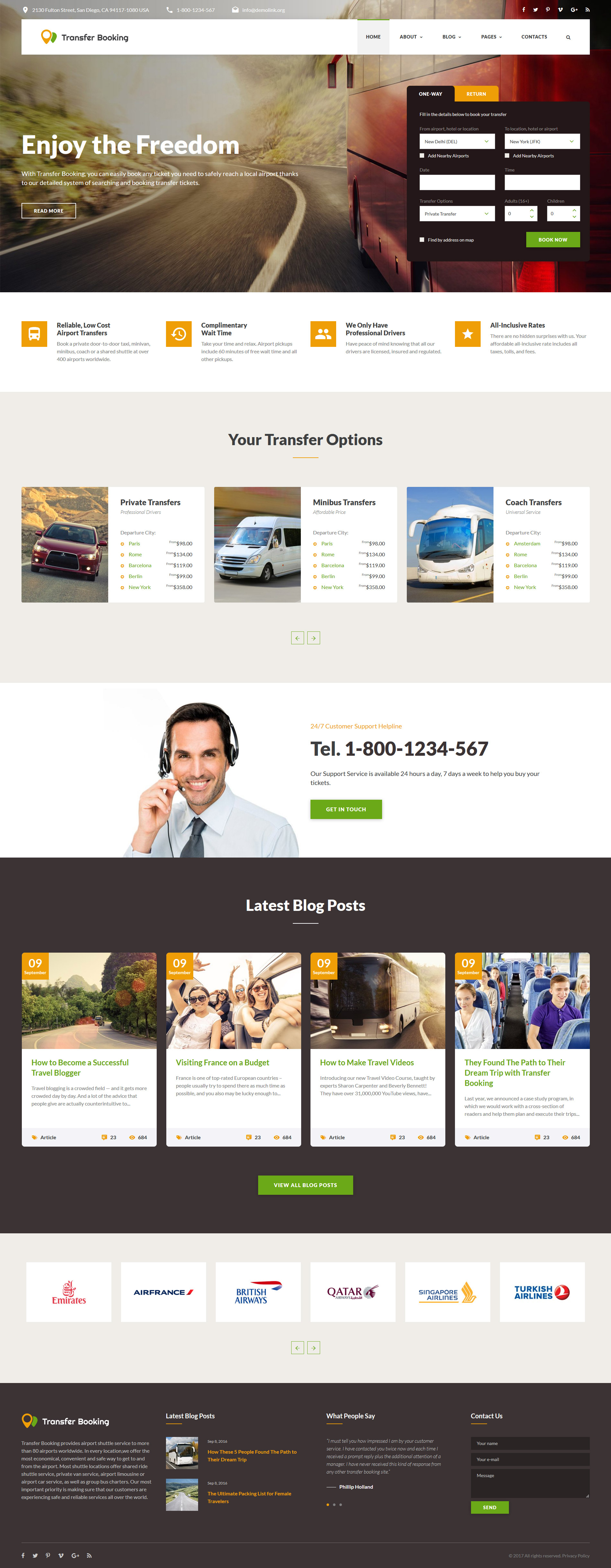 Transfer Booking - Airport Shuttle Services Website Template