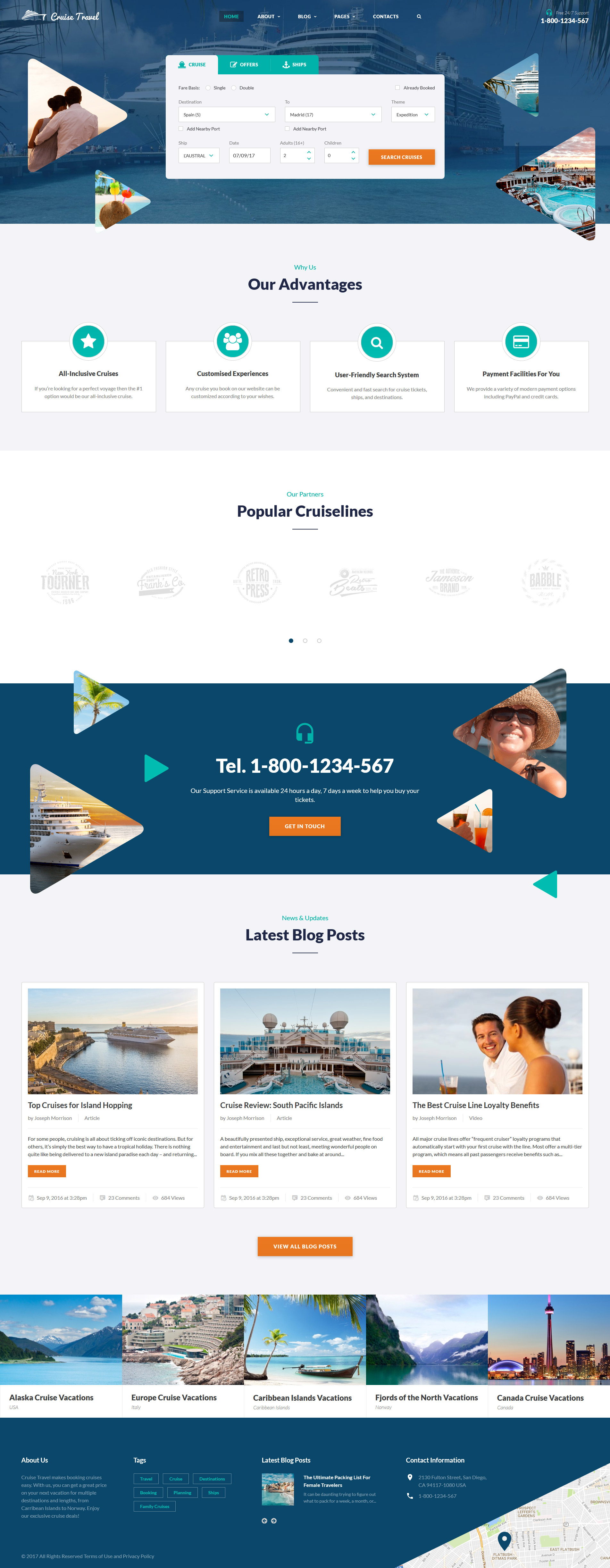 Cruise Travel - Travel Agency Multipage Website Template