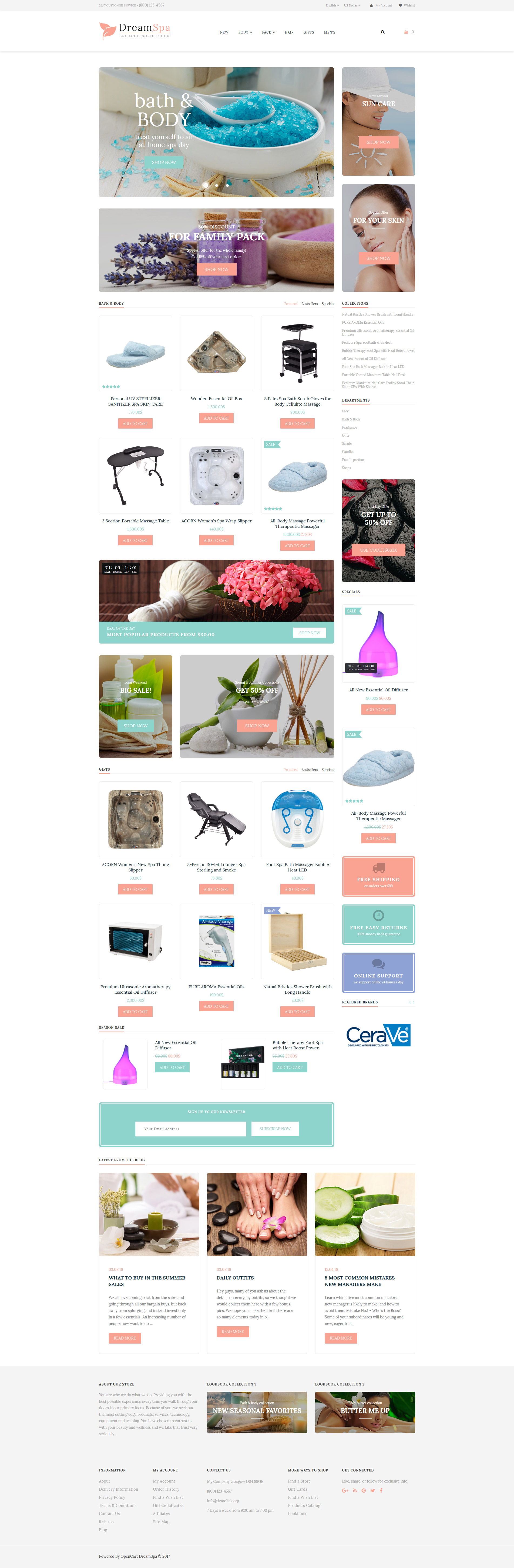 Spa Accessories Responsive OpenCart Template