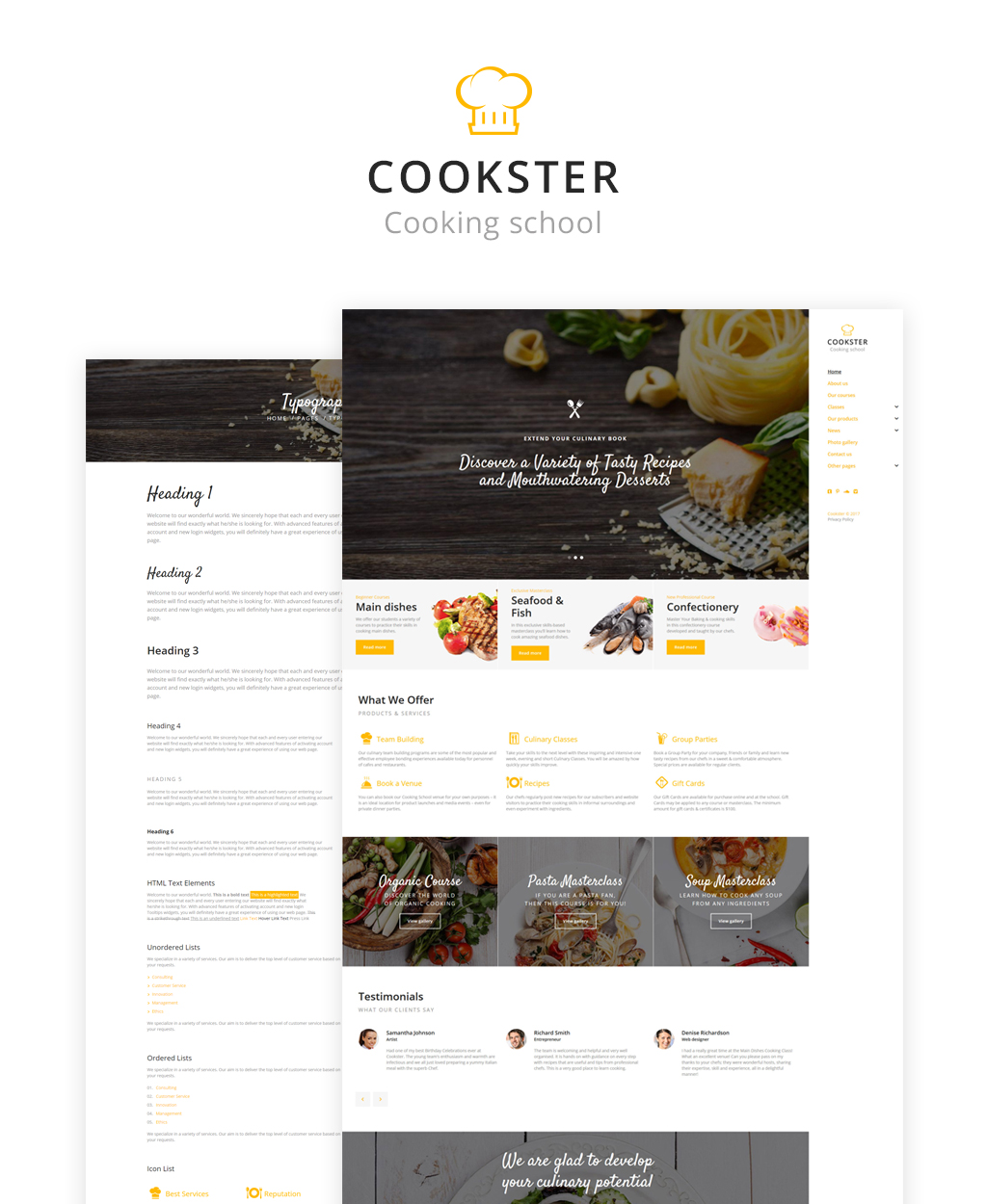 Cookster - Cooking School Responsive Multipage Website Template