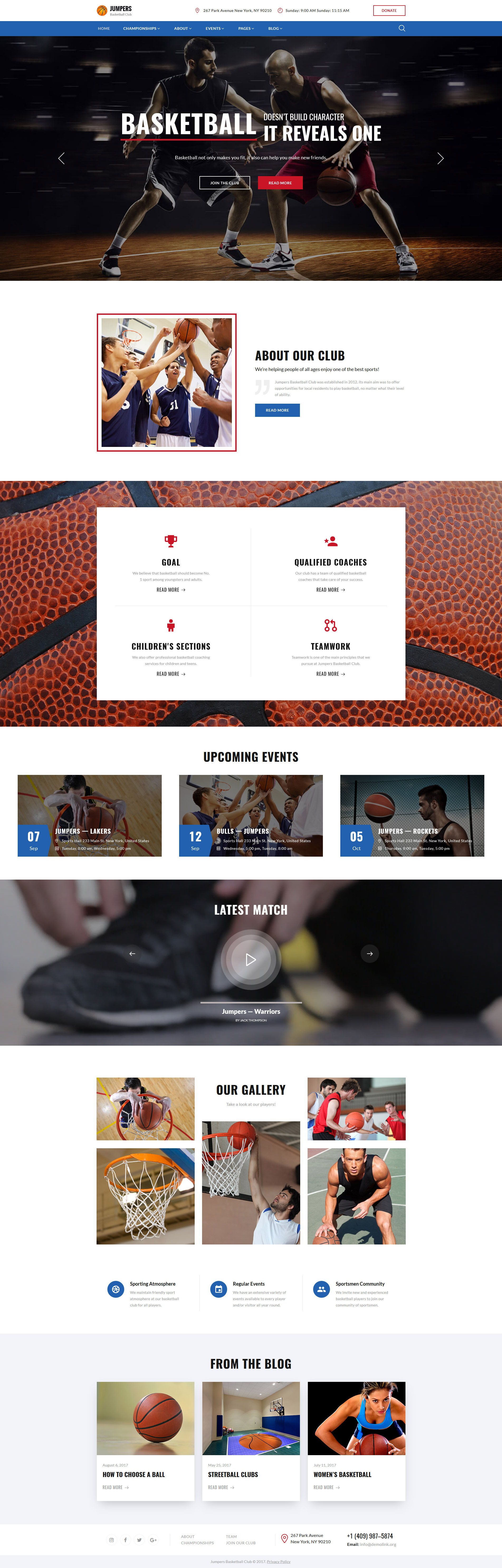 Jumpers - Basketball Club Responsive Multipage Website Template