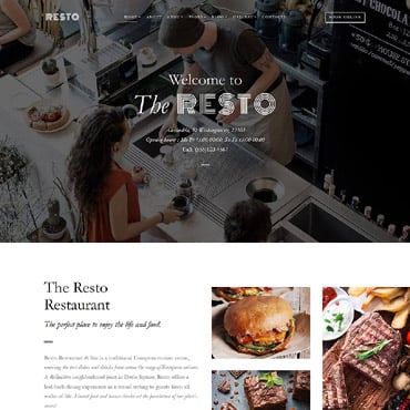 Restaurant Cafe Responsive Website Templates 62276
