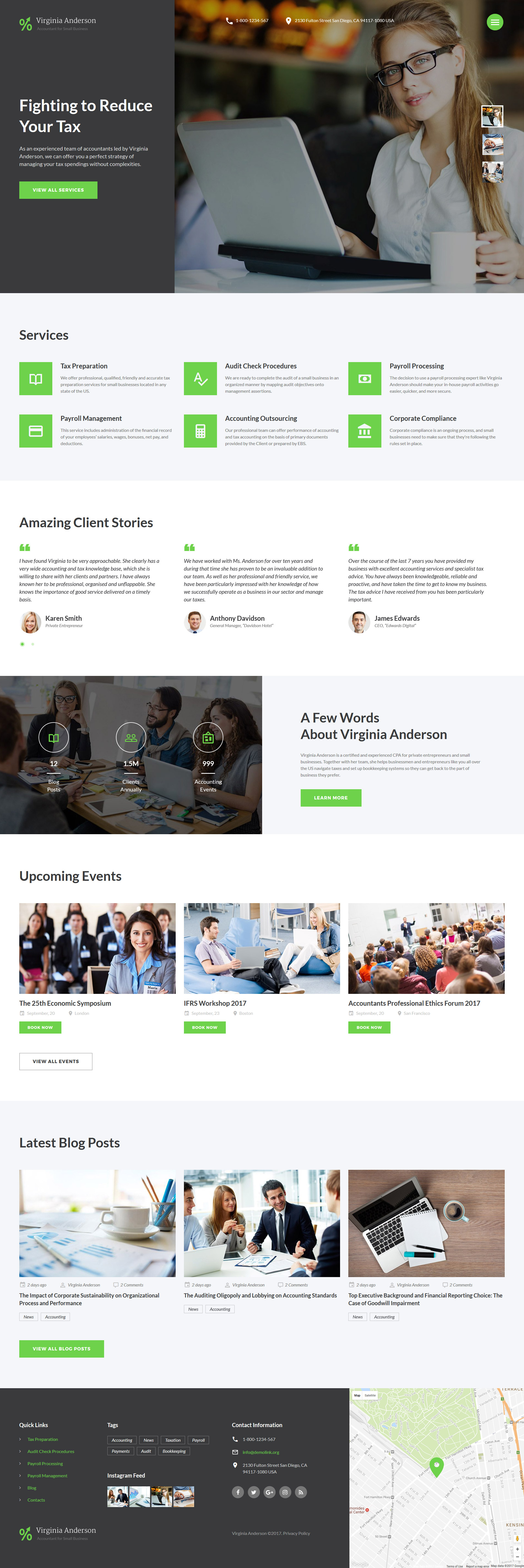 Virginia Anderson - Accountant for Small Business Multipage Website Template